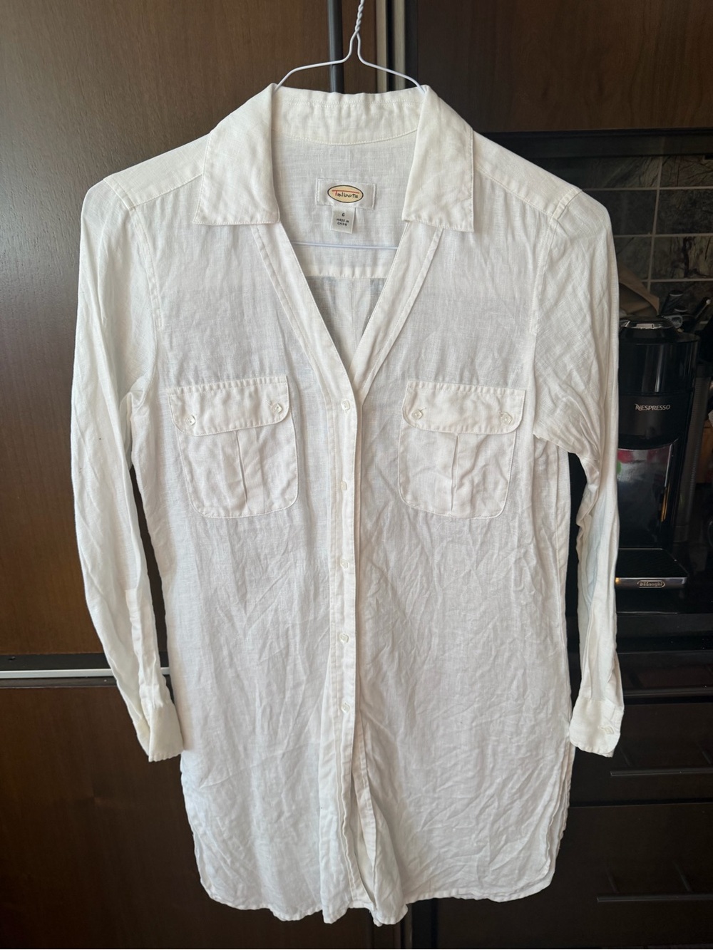 Talbots White Linen Shirt Dress sz 6 - as new